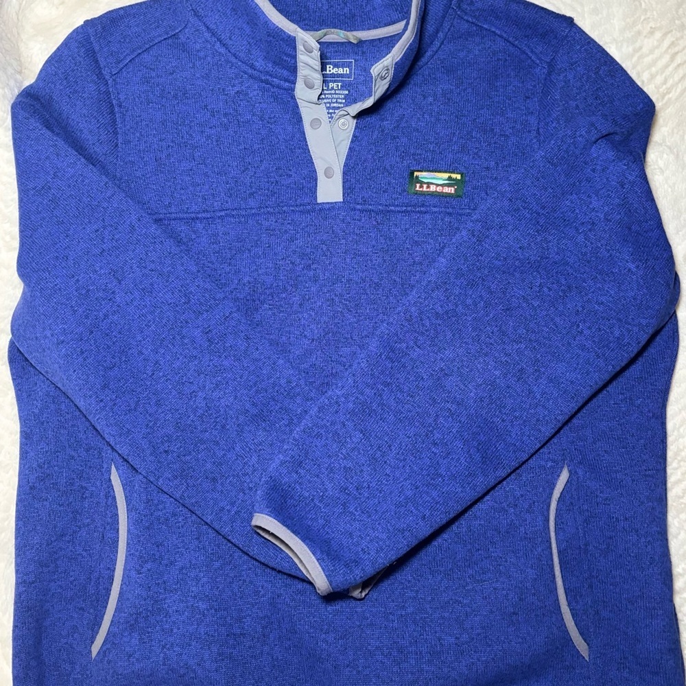 L.L. Bean Women’s Zip-Up Sweater in Vibrant Blue
